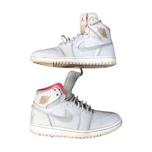 Nike Air Jordan 1 Retro High Nouveau Pure Platinum Crimson Size 8